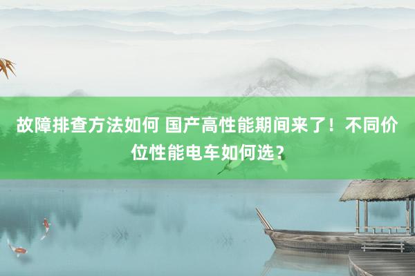 故障排查方法如何 国产高性能期间来了！不同价位性能电车如何选？