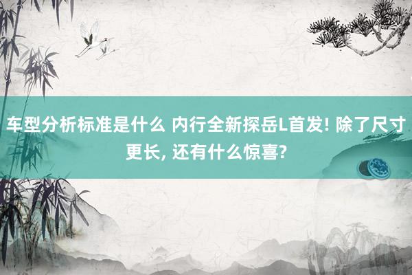 车型分析标准是什么 内行全新探岳L首发! 除了尺寸更长, 还有什么惊喜?