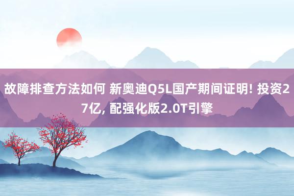 故障排查方法如何 新奥迪Q5L国产期间证明! 投资27亿, 配强化版2.0T引擎