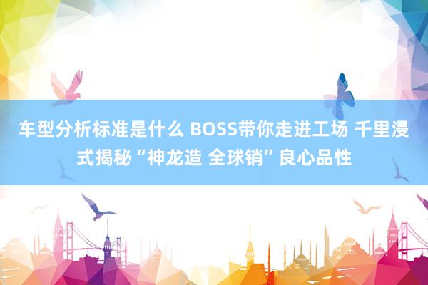 车型分析标准是什么 BOSS带你走进工场 千里浸式揭秘“神龙造 全球销”良心品性