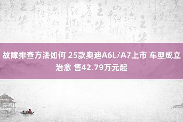 故障排查方法如何 25款奥迪A6L/A7上市 车型成立治愈 售42.79万元起