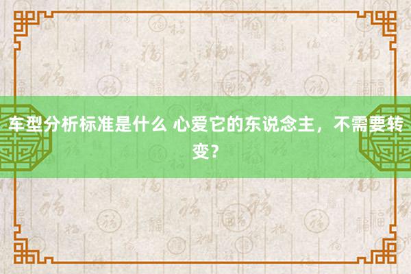 车型分析标准是什么 心爱它的东说念主，不需要转变？