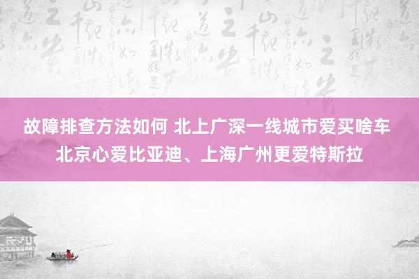 故障排查方法如何 北上广深一线城市爱买啥车 北京心爱比亚迪、上海广州更爱特斯拉