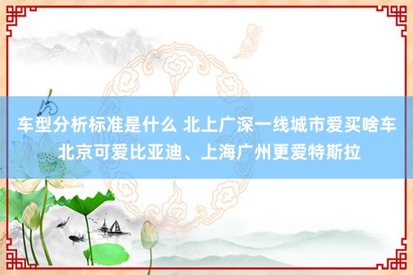 车型分析标准是什么 北上广深一线城市爱买啥车 北京可爱比亚迪、上海广州更爱特斯拉