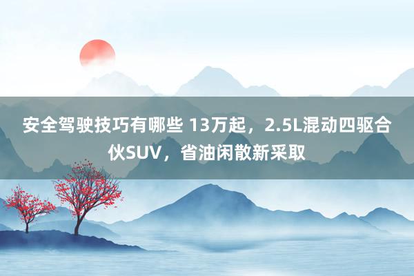 安全驾驶技巧有哪些 13万起，2.5L混动四驱合伙SUV，省油闲散新采取