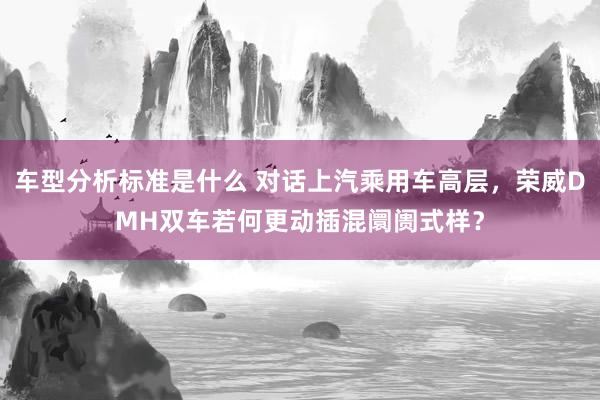 车型分析标准是什么 对话上汽乘用车高层，荣威DMH双车若何更动插混阛阓式样？