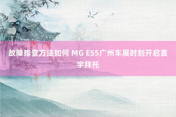 故障排查方法如何 MG ES5广州车展时刻开启寰宇拜托