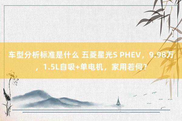 车型分析标准是什么 五菱星光S PHEV，9.98万，1.5L自吸+单电机，家用若何？