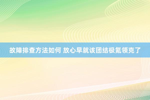 故障排查方法如何 放心早就该团结极氪领克了