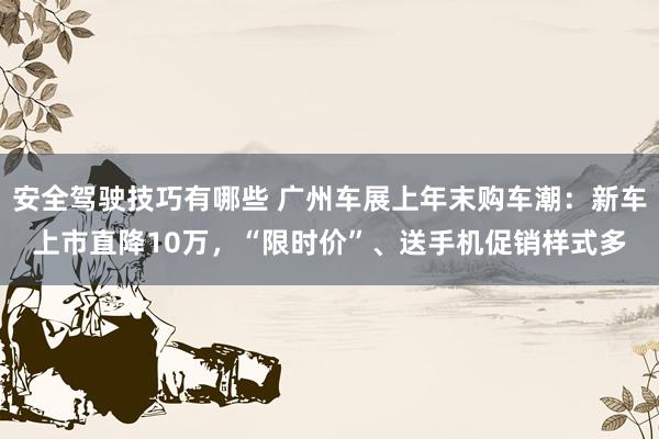 安全驾驶技巧有哪些 广州车展上年末购车潮：新车上市直降10万，“限时价”、送手机促销样式多