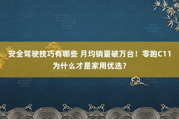 安全驾驶技巧有哪些 月均销量破万台！零跑C11为什么才是家用优选？