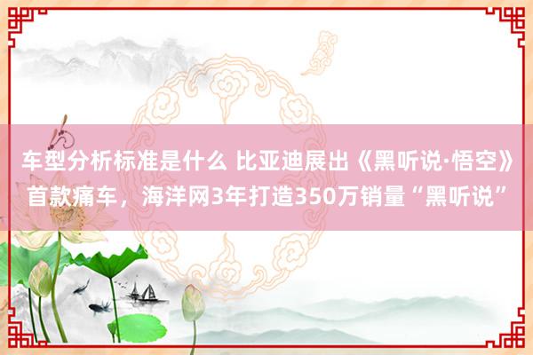 车型分析标准是什么 比亚迪展出《黑听说·悟空》首款痛车，海洋网3年打造350万销量“黑听说”