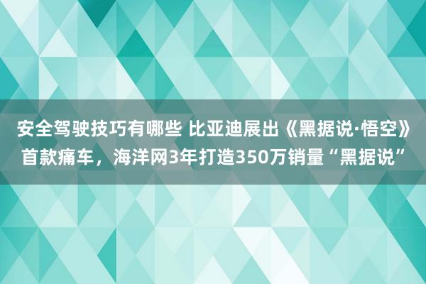 安全驾驶技巧有哪些 比亚迪展出《黑据说·悟空》首款痛车，海洋网3年打造350万销量“黑据说”