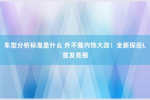 车型分析标准是什么 外不雅内饰大改！全新探岳L首发亮相