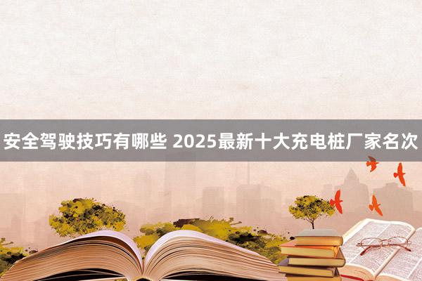 安全驾驶技巧有哪些 2025最新十大充电桩厂家名次