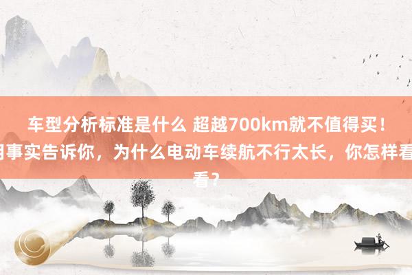 车型分析标准是什么 超越700km就不值得买！用事实告诉你，为什么电动车续航不行太长，你怎样看？