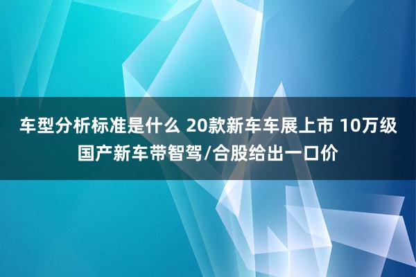 车型分析标准是什么 20款新车车展上市 10万级国产新车带智驾/合股给出一口价