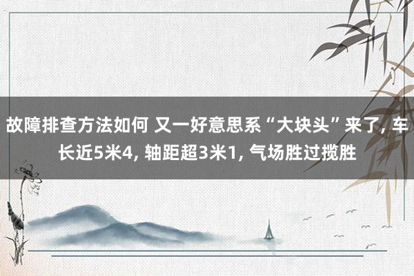 故障排查方法如何 又一好意思系“大块头”来了, 车长近5米4, 轴距超3米1, 气场胜过揽胜