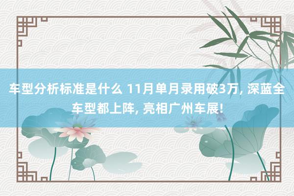 车型分析标准是什么 11月单月录用破3万, 深蓝全车型都上阵, 亮相广州车展!