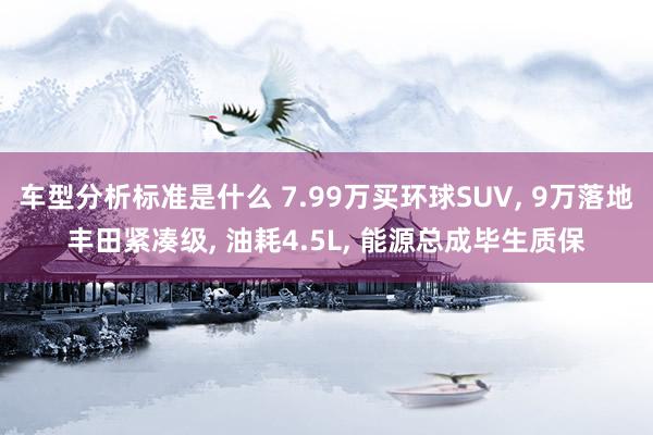 车型分析标准是什么 7.99万买环球SUV, 9万落地丰田紧凑级, 油耗4.5L, 能源总成毕生质保