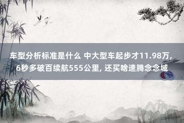 车型分析标准是什么 中大型车起步才11.98万, 6秒多破百续航555公里, 还买啥速腾念念域