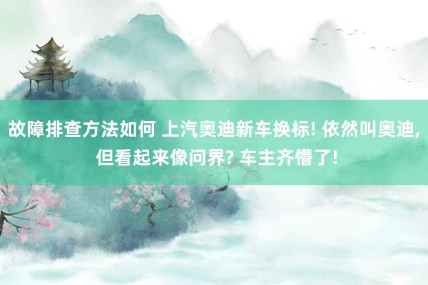 故障排查方法如何 上汽奥迪新车换标! 依然叫奥迪, 但看起来像问界? 车主齐懵了!