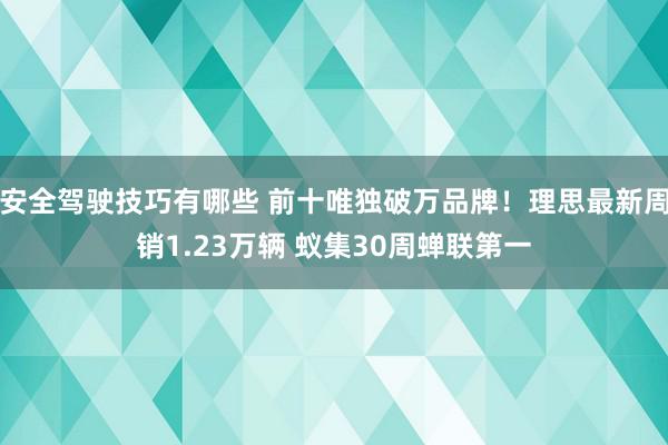 安全驾驶技巧有哪些 前十唯独破万品牌！理思最新周销1.23万辆 蚁集30周蝉联第一