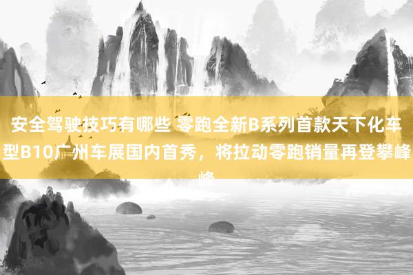 安全驾驶技巧有哪些 零跑全新B系列首款天下化车型B10广州车展国内首秀，将拉动零跑销量再登攀峰