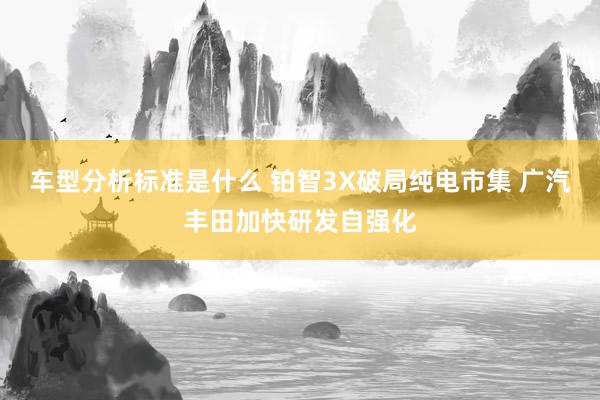 车型分析标准是什么 铂智3X破局纯电市集 广汽丰田加快研发自强化