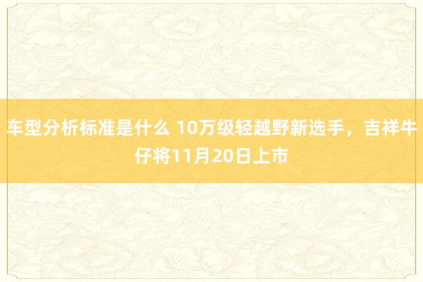 车型分析标准是什么 10万级轻越野新选手，吉祥牛仔将11月20日上市