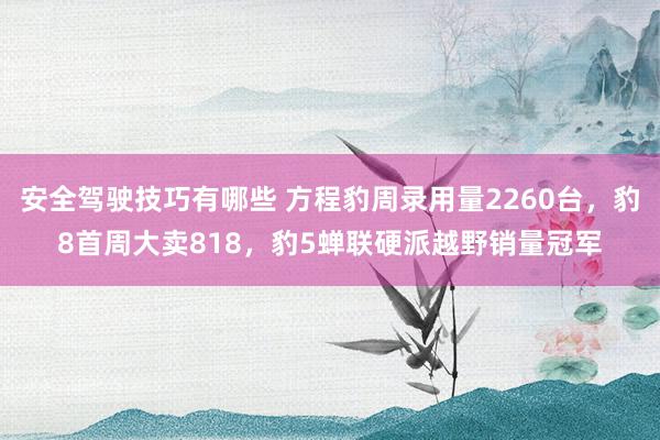 安全驾驶技巧有哪些 方程豹周录用量2260台，豹8首周大卖818，豹5蝉联硬派越野销量冠军